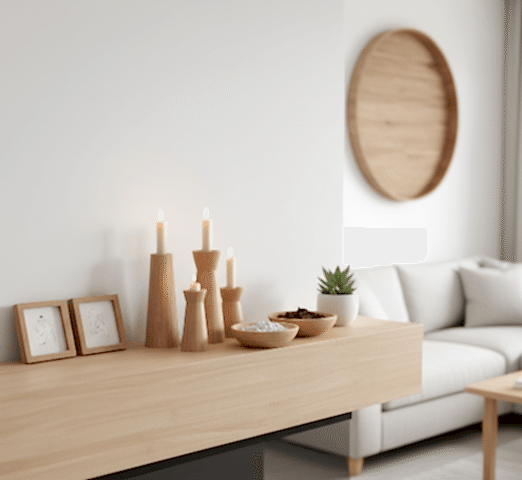 Modern Design Ideas with Wooden Candle Holders and Decorative Items