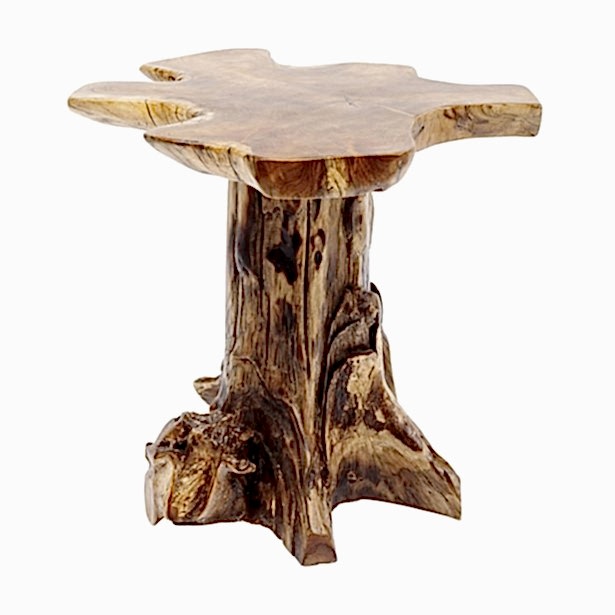 Natural Wood Table with Thick Legs