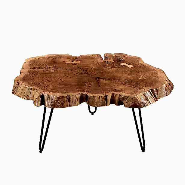 Natural Metal Leg Coffee Table